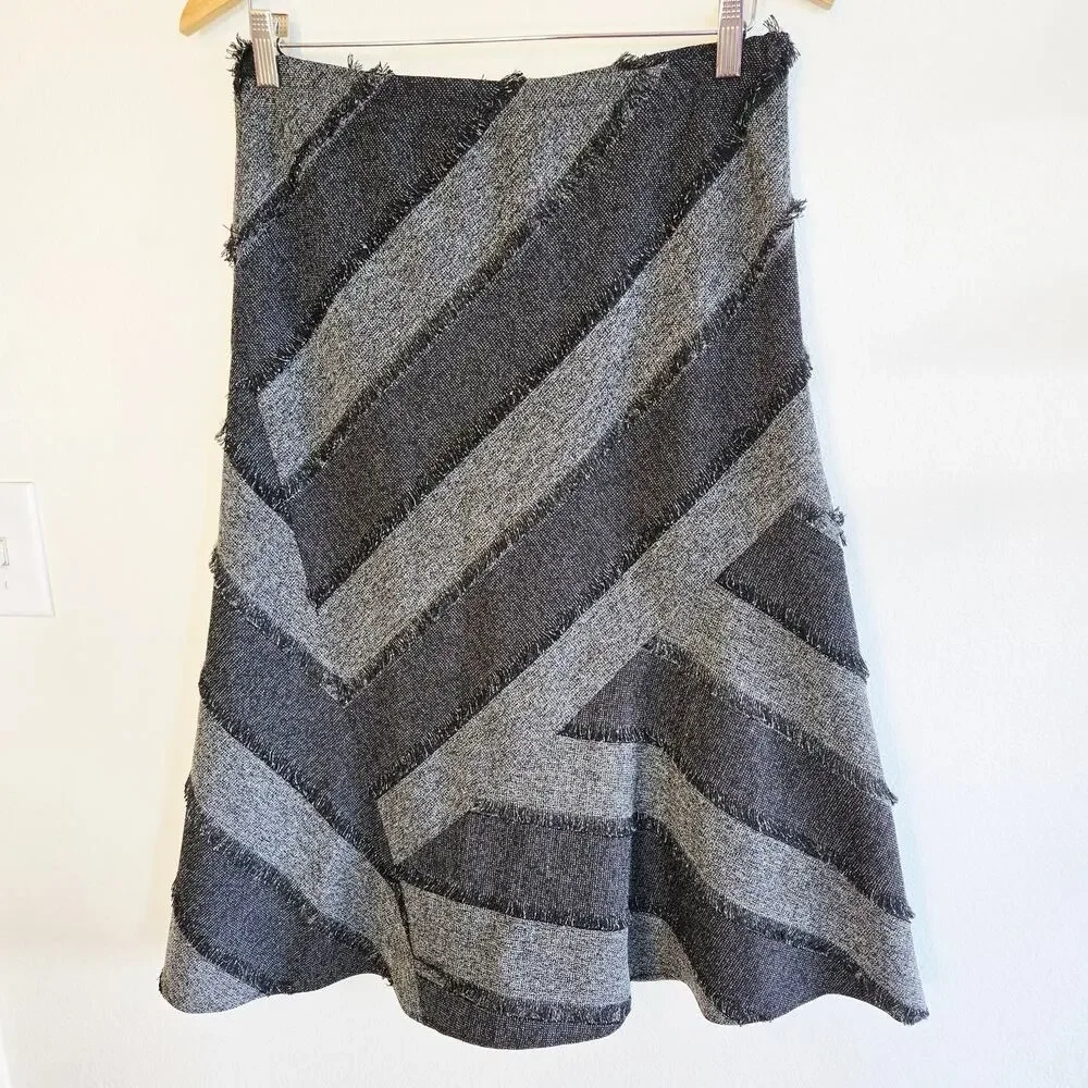 Size 8 – Lena Gabrielle Tweed Fringe Stripe Mini Skirt